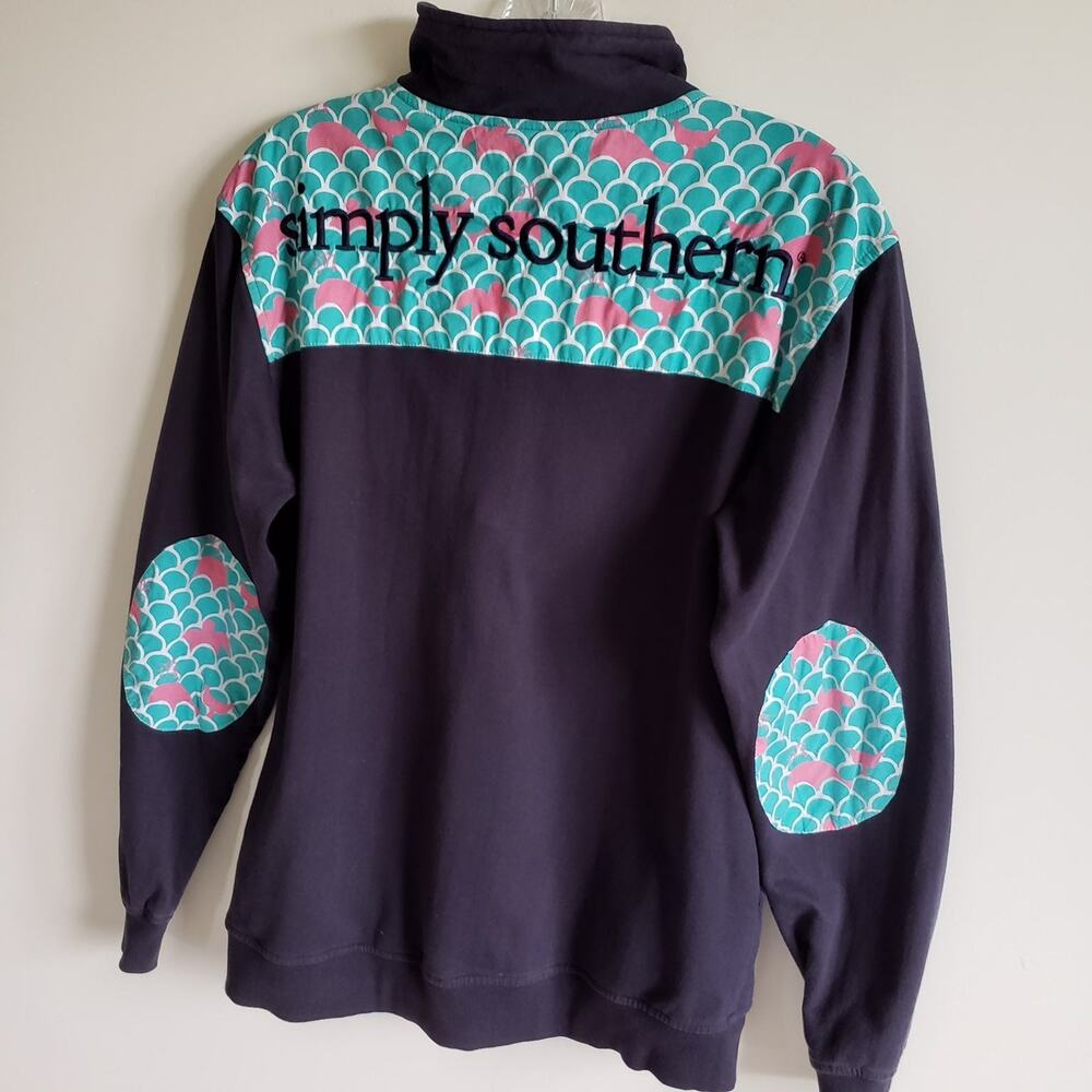 Simply Southern Wave Turtle Whale Pullover Sweatshirt - Picture 4 of 5
